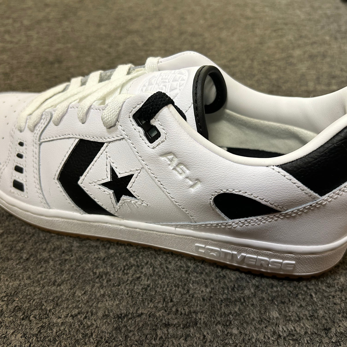 Single Shoe LEFT Converse All Star OX Point White Black Leather Amputee Size 12 Converse One Star Pro Ox Leather Shoes - White / Black  main image 3