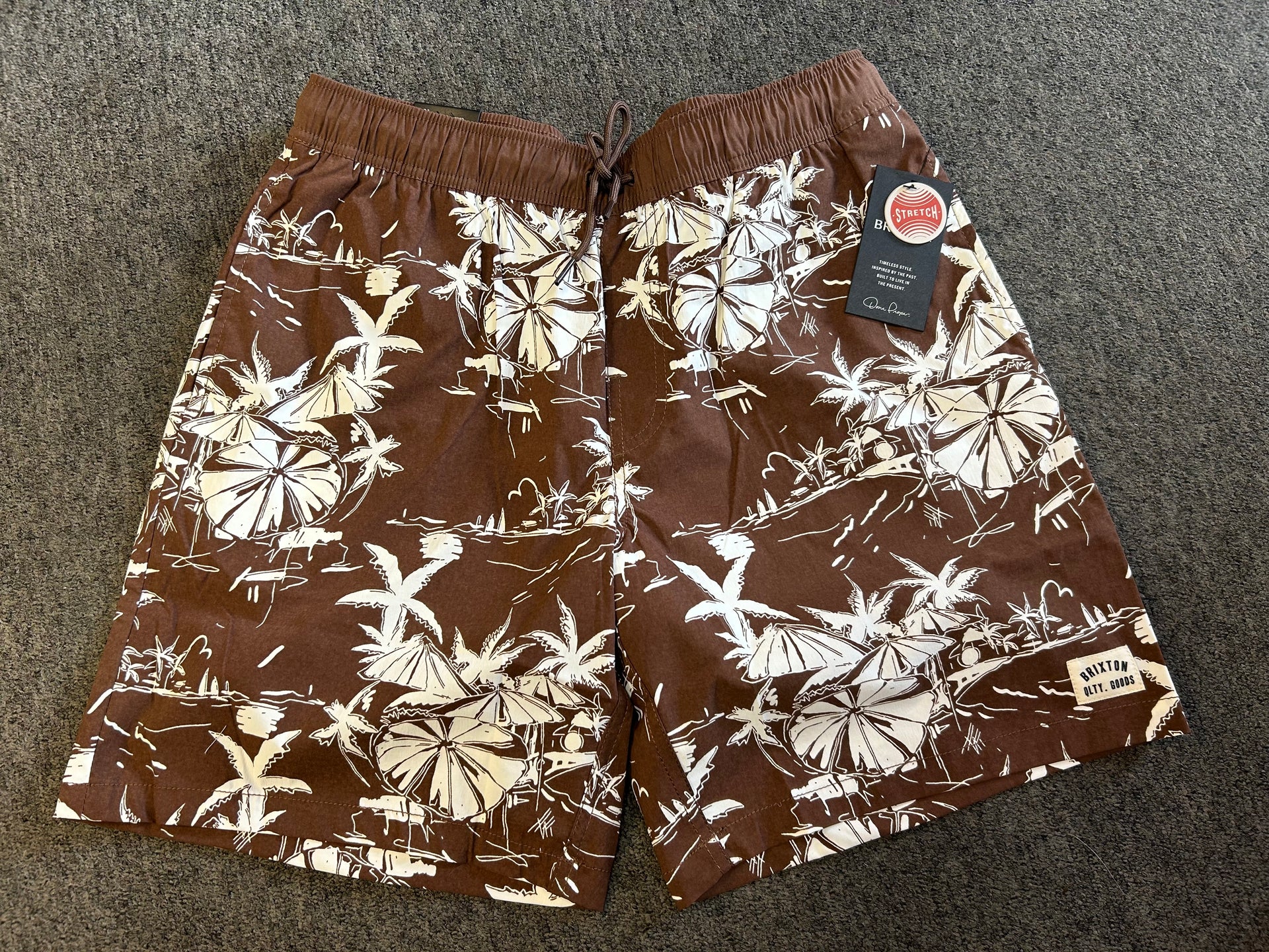 Brixton Voyage 18” Shorts (Sepia Umbrella Scene) – GoodTimes